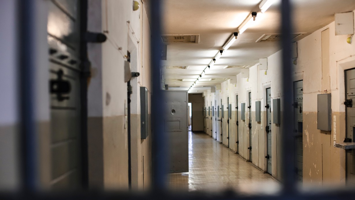 View of harsh prison cells